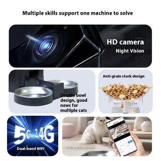 Intelligent Automatic Pet Feeder Remote Video-capable Large-capacity Feeding Machine
